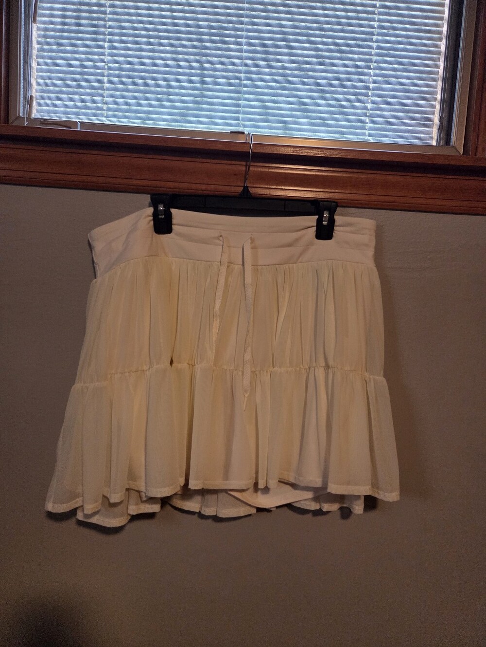 Torrid White Tiered Skater Skort with Drawstring Waist And Bike Shorts